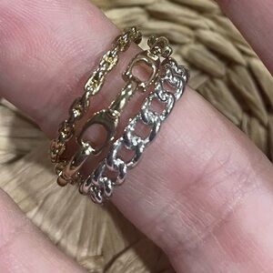 Gold and Silver Chain Link Rings